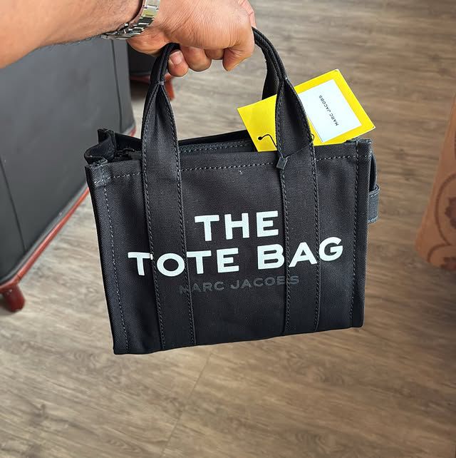 MJ small canvas tote bag  black